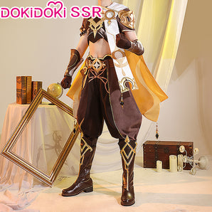 DokiDoki-SSR Game Genshin Impact Cosplay Male Traveler Sora Costume Kong Aether Costume / Shoes